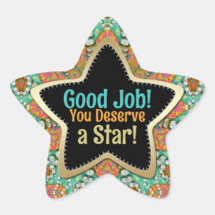 Aqua Jewels Goud - Goed werk! Je verdient een ster Sticker