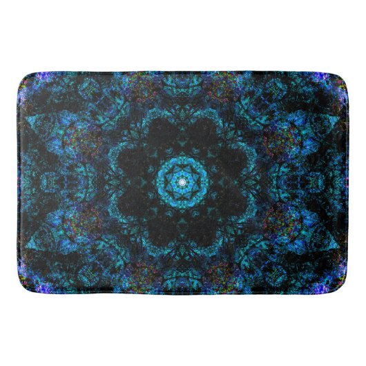 Aqua Kaleidoscope-effect Badmat (Voorkant)