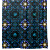 Aqua Kaleidoscope-effect Douchegordijn (Voorkant)