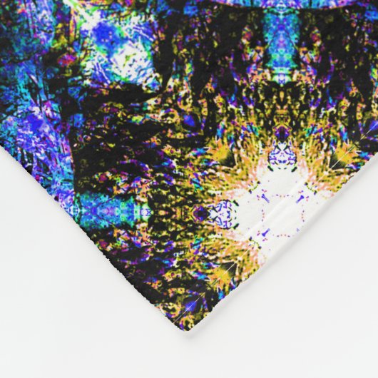 Aqua Kaleidoscope-effect Fleece Deken (Hoek)