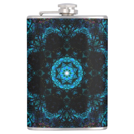 Aqua Kaleidoscope-effect Heupfles (Voorkant)