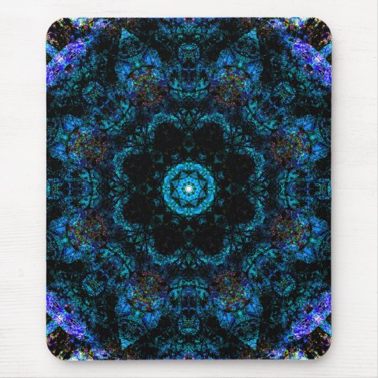 Aqua Kaleidoscope-effect Muismat (Voorkant)