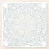 Aqua Kaleidoscope Glas Onderzetter (Achterkant)