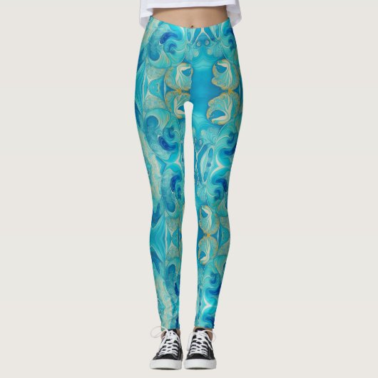 Aqua Kasih Draait  Leggings (Voorkant)
