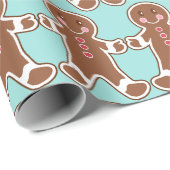 Aqua kerstkrans inpakpapier (Rol Hoek)