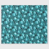 Aqua Kerstmis Baubles Cadeaupapier (Vlak)