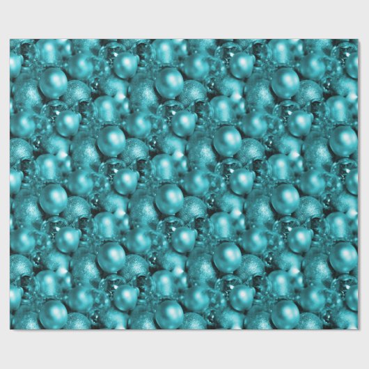 Aqua Kerstmis Baubles Cadeaupapier (Vlak)