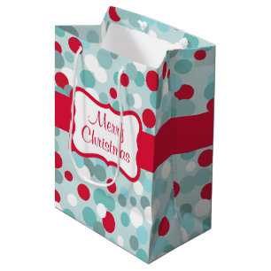 Aqua kerstStippen Gift Bag Medium Cadeauzakje
