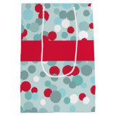 Aqua kerstStippen Gift Bag Medium Cadeauzakje (Achterkant)