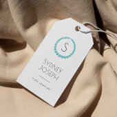 Aqua Ketting Monogram Logo | Joodse Labels Cadeaulabel