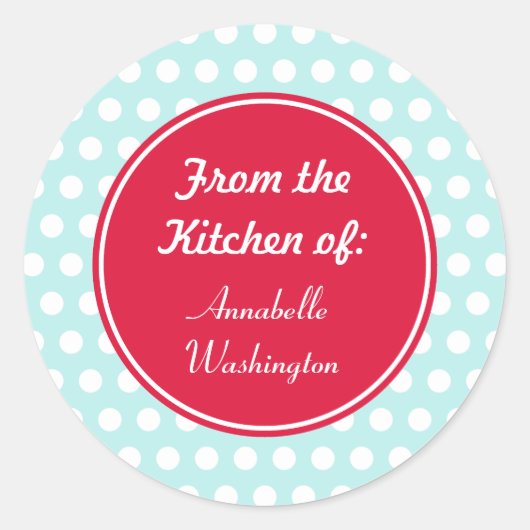 Aqua Keuken Bakken Cadeautags Stickers (Voorkant)