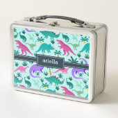 Aqua | Kinder naam van het kleurrijke dinosauruspa (Voorkant)