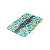 Aqua | Kinder naam van het kleurrijke dinosauruspa Badmat (Gekanteld)