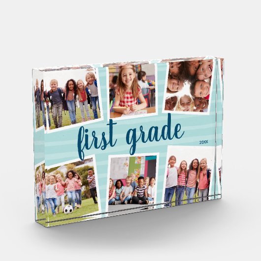 Aqua Kinder schooljaar Keepslag Collage Fotoblokken (Links)