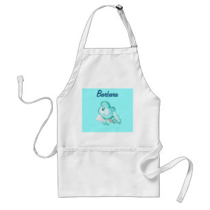 Aqua Kitchen Poodle Retro Apron gepersonaliseerd Standaard Schort
