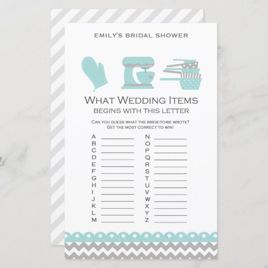 Aqua Kitchen Vrijgezellenfeest Game PRINTED (Voorkant / Achterkant)