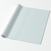 Aqua Klassieke Gingham Cadeaupapier (Uitgerold)