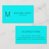 Aqua kleur achtergrond visitekaartje (Voorkant / Achterkant)