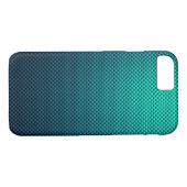 Aqua kleuren koolstofvezel gepatterd Case-Mate iPhone case (Achterkant (Horizontaal))