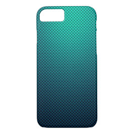 Aqua kleuren koolstofvezel gepatterd iPhone 8/7 hoesje