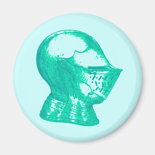 Aqua Knight Armor Medieval Helmet Knachten Magneet (Voorkant)