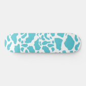 Aqua Koe Spots Animal Print Patroon Persoonlijk Skateboard (Horizontaal)
