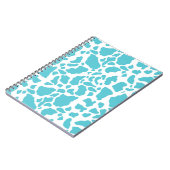 Aqua koe vlekken dierprint patroon notitieboek (Linkerzijde)