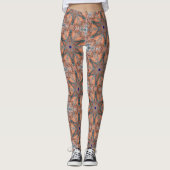 Aqua koraal caleidoscoop01 leggings (Voorkant)