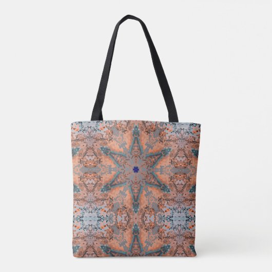 Aqua koraal caleidoscoop01 tote bag (Achterkant)