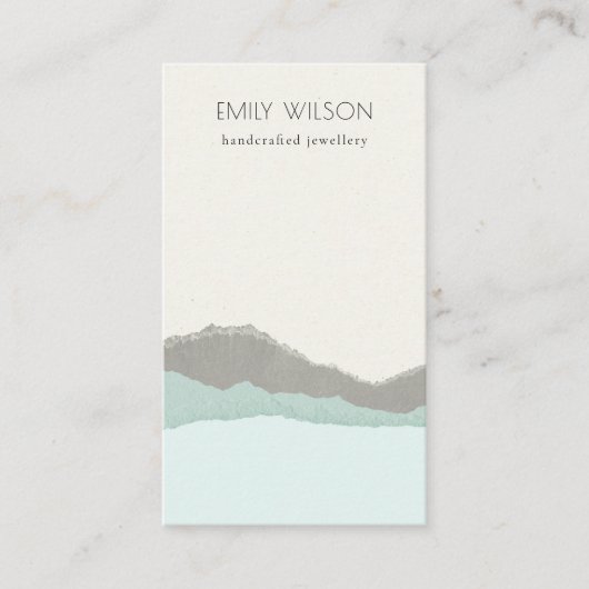 Aqua Kraft Mountain Wave Blank Sieraden Display Visitekaartje (Voorkant)