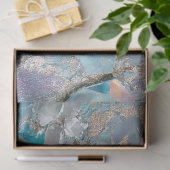 Aqua Kristal Draak Schubben Decoupage Papier (Geschenk)