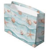 Aqua Kustschelpen & Glinsterende Zeester (4) Groot Cadeauzakje (Achterkant Gekanteld)