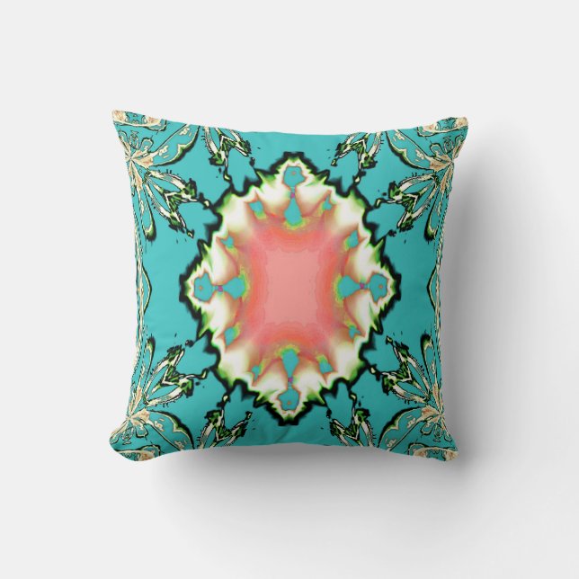 Aqua Lace American MoJo Pillow Kussen (Voorkant)
