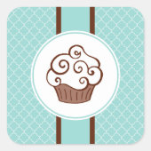 Aqua Lace Cupcake Stickers (Voorkant)