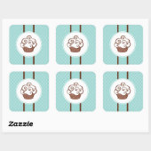 Aqua Lace Cupcake Stickers (Vel)