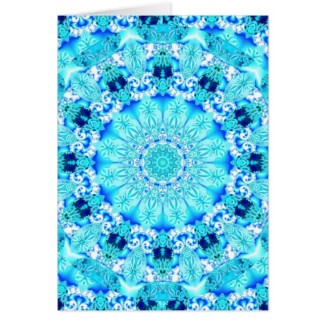 Aqua Lace, Delicate, Abstract Mandala (Voorkant)