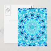 Aqua Lace, Delicate, Abstract Mandala Briefkaart (Voorkant / Achterkant)