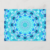 Aqua Lace, Delicate, Abstract Mandala Briefkaart (Voorkant)