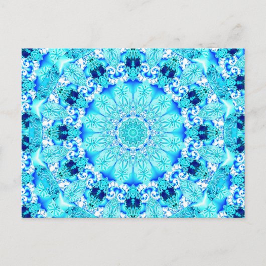 Aqua Lace, Delicate, Abstract Mandala Briefkaart (Voorkant)