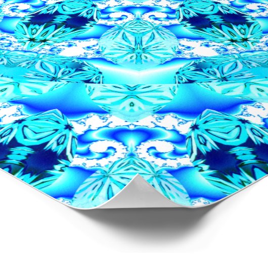 Aqua Lace, Delicate, Abstract Mandala Poster (Hoek)