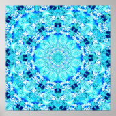 Aqua Lace, Delicate, Abstract Mandala Poster (Voorkant)