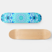 Aqua Lace, Delicate, Abstract Mandala Skateboard (Horizontaal)