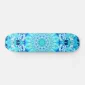 Aqua Lace, Delicate, Abstract Mandala Skateboard (Horizontaal)