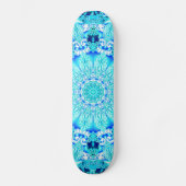 Aqua Lace, Delicate, Abstract Mandala Skateboard (Voorkant)