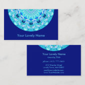 Aqua Lace, Delicate, Abstract Mandala Visitekaartje (Voorkant / Achterkant)