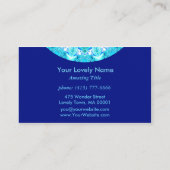 Aqua Lace, Delicate, Abstract Mandala Visitekaartje (Achterkant)