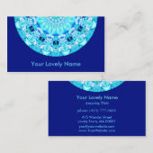 Aqua Lace, Delicate, Abstract Mandala Visitekaartje (Voorkant / Achterkant)