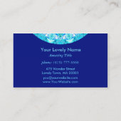 Aqua Lace, Delicate, Abstract Mandala Visitekaartje (Achterkant)