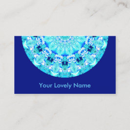 Aqua Lace, Delicate, Abstract Mandala Visitekaartje
