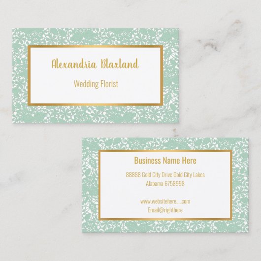 AQUA LACE GOLD WHITE VISITEKAARTJE (Voorkant / Achterkant)